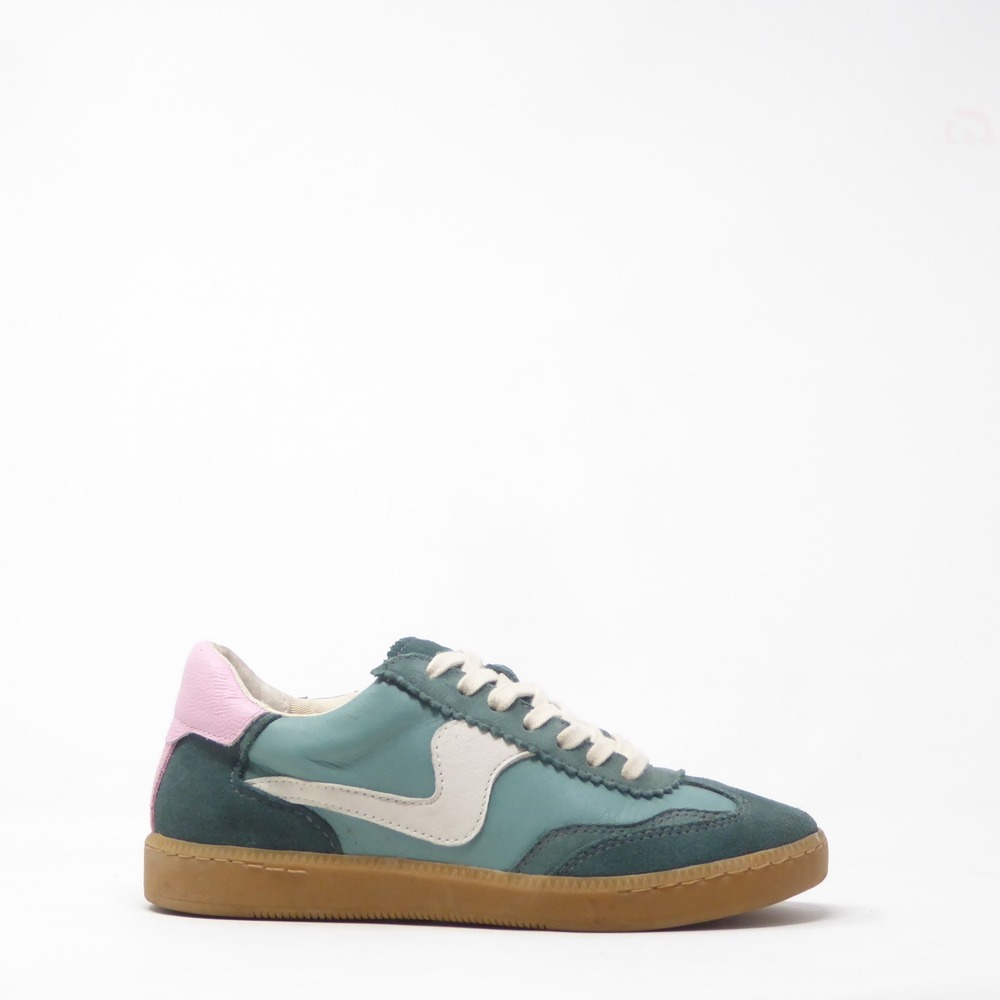 Dolce Vita Women Notice Sneakers Teal Pink Suede Leather Lace Up 6
